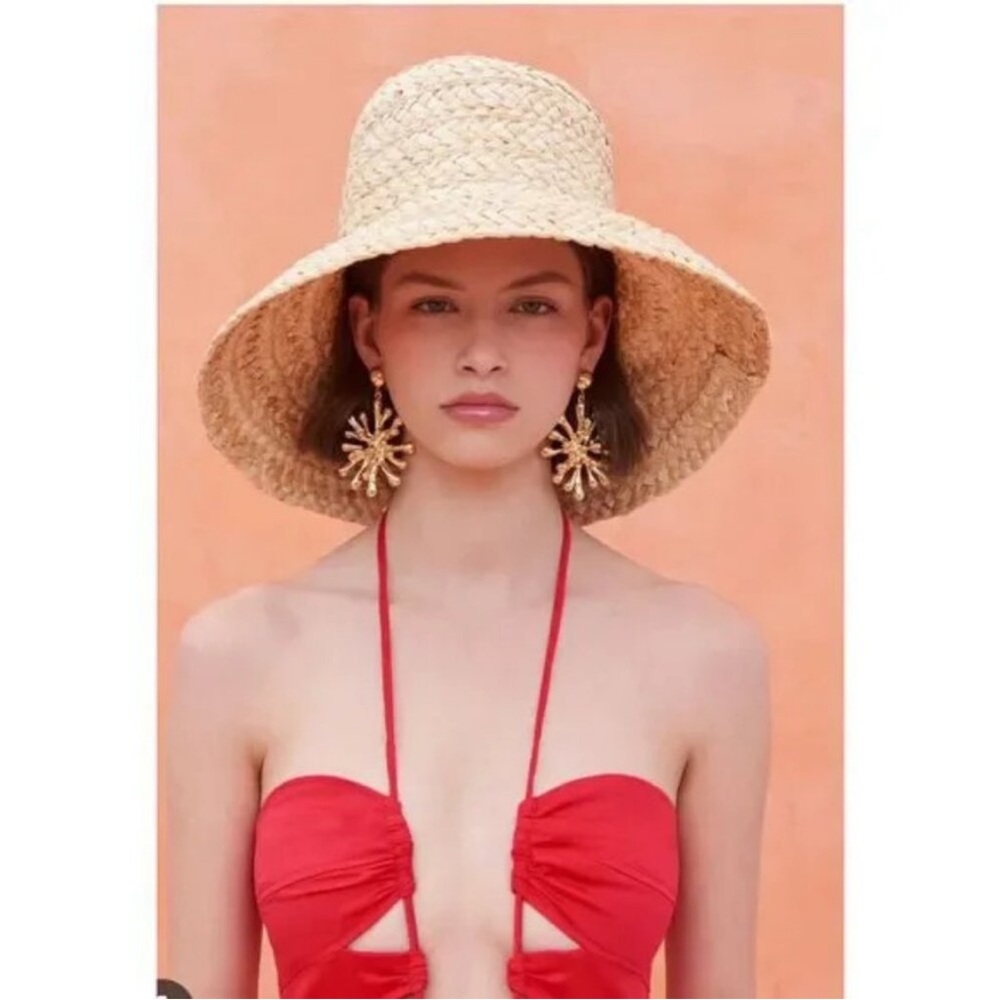 Cult Gaia Natural Straw Wide-Brim Hat